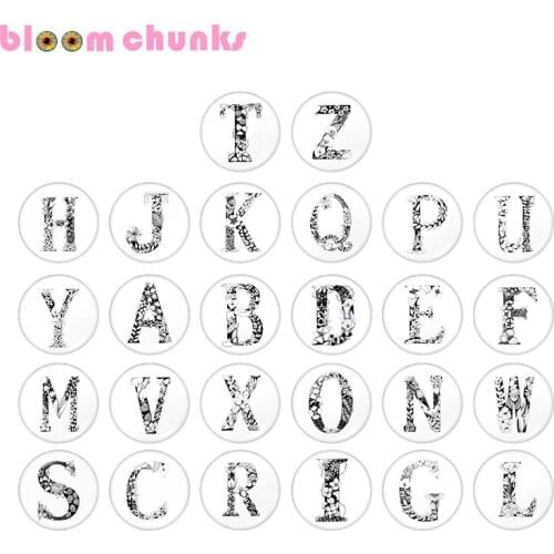 Alphabet 10pcs mixed 12mm/18mm/20mm/25mm Round photo glass cabochon demo flat back Making findings Z1627