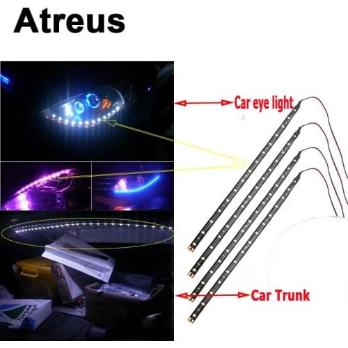 Atreus 2pc For BMW e46 e39 e36 X5 X6 Audi a4 b6 a3 a6 c5 Renault duster Lada granta Car Decoration Light Bar LED Strip Stickers