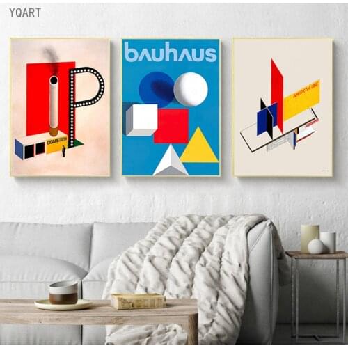 Bauhaus Ausstellung 1923 Weimer Exhibition Poster Wall Art Picture Canvas Painting for Modern Home Room Wall Decoration