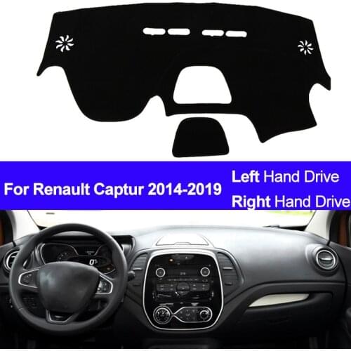 2 Layers Car Inner Dashboard Cover Dashmat Pad Carpet Dash Sun Shade For Renault Captur 2014 2015 2016 2017 2018 2019 LHD RHD