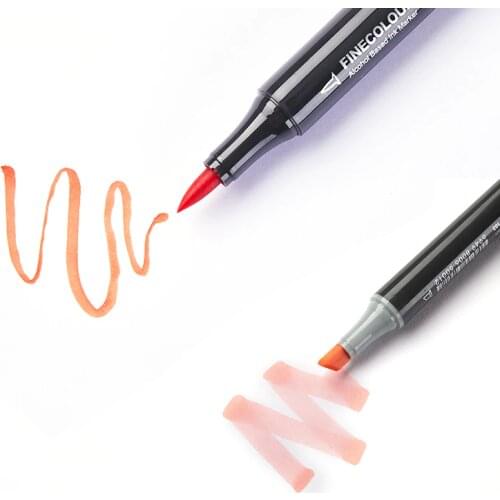 Finecolour EF103 Dual Head Art Markers Pen Professional Oily Alcoholic Sketch Marker Soft Brush Pen For Artist Drawing Design