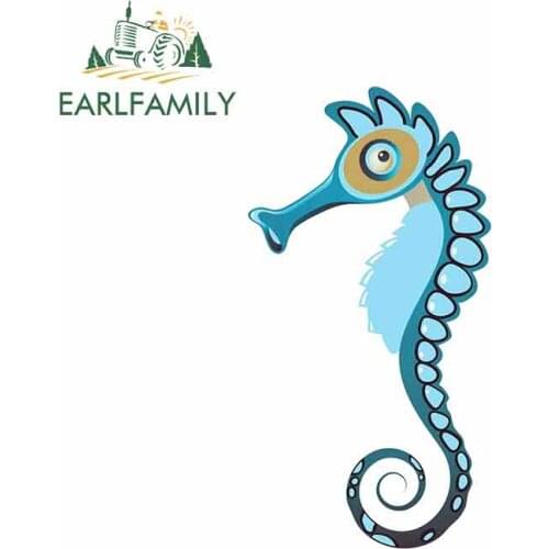 EARLFAMILY 13cm x 6.9cm for Seahorse Sea Urchin Funny Car Stickers Vinyl Helmet JDM RV VAN Car Accessories Graphics Anime Logo