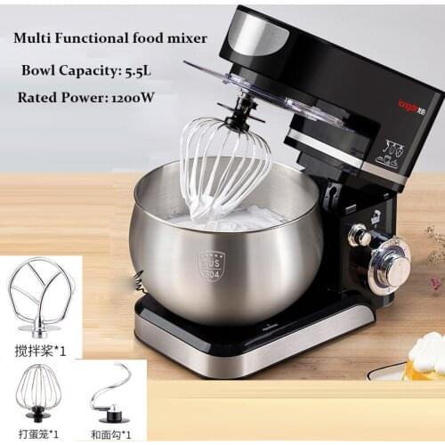 1200w electric milk frother for cake flour dough stand mixer maker machine multifunctional food processor egg beater 6speed