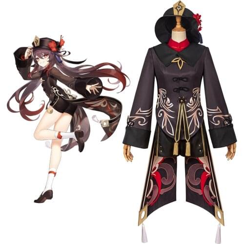 Genshin Impact Hu Tao Cosplay Costume Custom Made Full Set for Halloween Party Cosplay