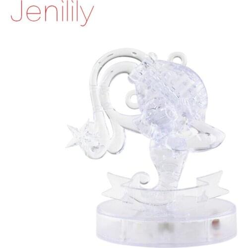 JN9049A 3D Puzzle with Flash Light DIY Model Buliding Toy Home Decoration Constellation Series - Aquarius