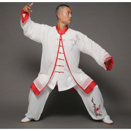 USHINE Quality Martial Arts Woman Cotton Embroidery Chinese Clothe Tang Top KungFu TaiChi Shirt Uniform Blouse Martial Arts Coat