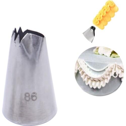 1Pcs #86 Pastry Nozzles High Quality 304 Stainless Steel Icing Piping Nozzles Cream Metal Tips Cake Decorating Tools Bakeware