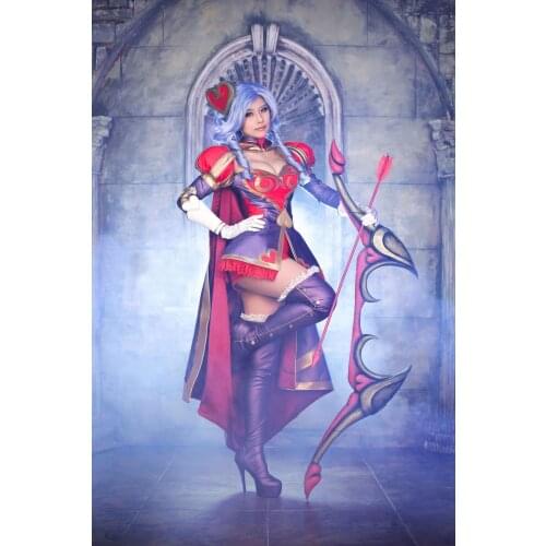 LOL PU Leather Custom-made Heartseeker Ashe Cosplay Costume Uniform Dress Halloween Suit For Women