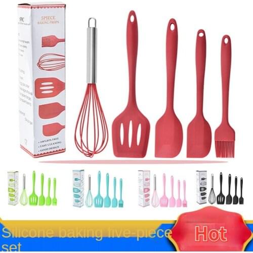 5-piece Silicone Kitchenware Set Shovel Silicone Shovel Oil Brush, Whisk Cooking Spoon Shovel, Baking Kitchenware Full Set