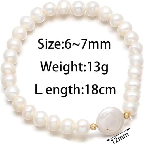Irregular Natural Freshwater Potato-shaped Pearl Button Bracelet For Women Romantic Love Gift