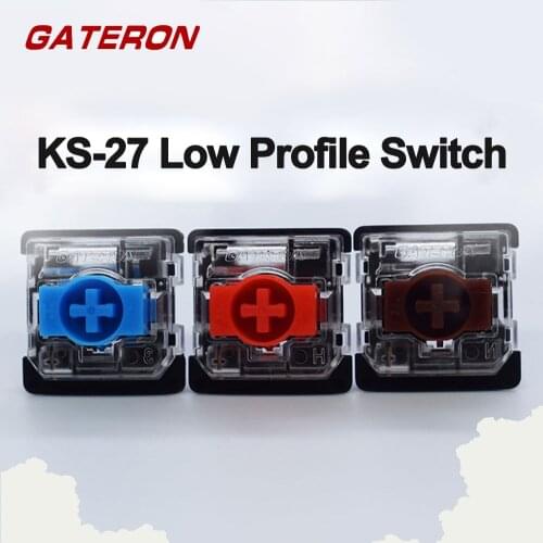 Gateron Low Profile Switch for Mechanical Keyboard Keychron KS-27 Red Blue Brown Axis 3 Pins Customize Keyboard PC Game