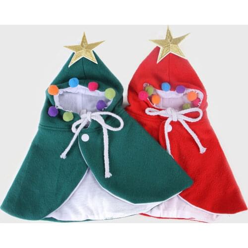 Pet Clothes Christmas Small Cat Christmas Cloak Cute Costume Halloween Cosplay Kitten Red Caps Dress Up Funny Party Supplies
