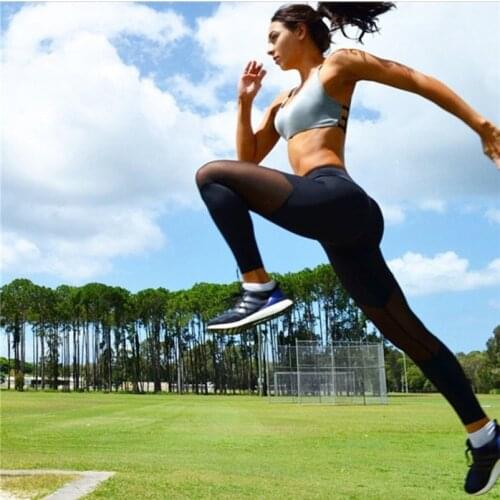 Hot Women Leggings Net Yarn Splicing Color Women Leggins Pants Sexy Female Leggings Jeggings Capri Breathable Mesh High Street