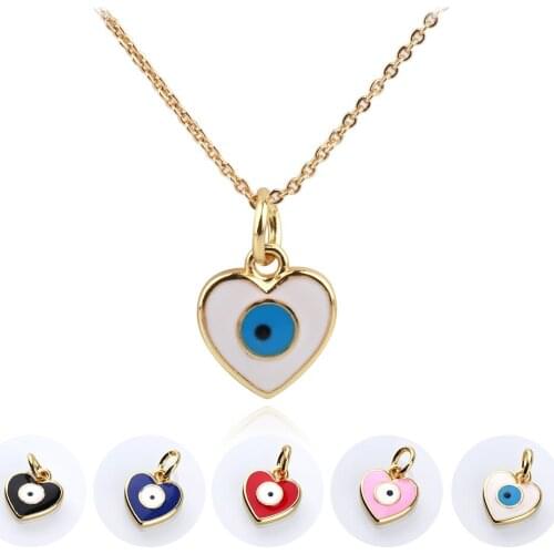 Simple electroplating drop oil peach heart necklace pendant female handmade DIY eyes small pendant jewelry accessories pendant