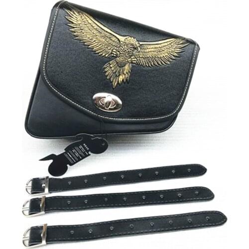 Universal Black PU Leathe Eagle Saddle Bag Right Side Saddlebag Cruiser Chopper Cafe Racer ATV Motorcycle