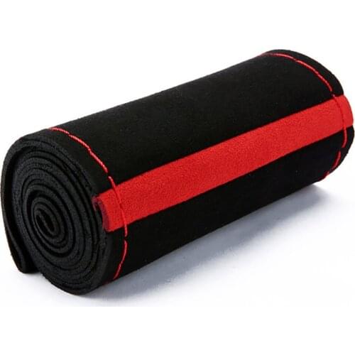 15" 38cm Universal Auto Steering Wheel Cover Sweat-Absorbent Suede Hand Sewing Braid Nonslip With Needle Thread Car Accessories