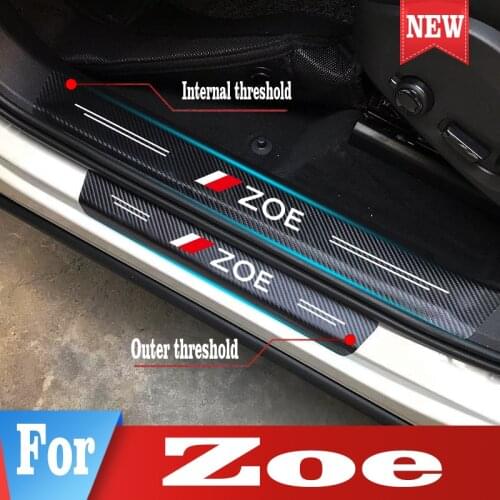 Car Door Sill Protection Stickers Scuff Plate Decor Sticker For Renault Zoe Car Threshold Styling Accessories