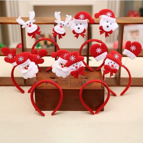 1PC Hot Sale Christmas Headband Santa Xmas Hair Band Clasp Headwear Head Hoop Party Hairband head hoop Christmas Gift