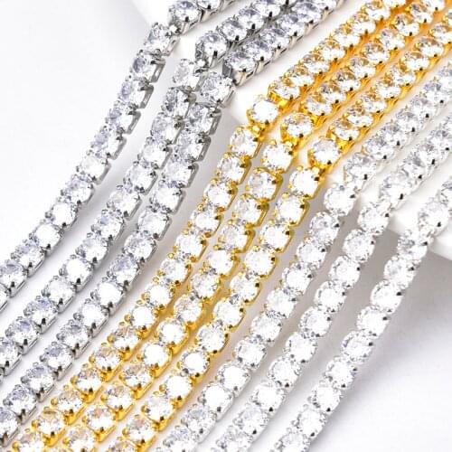 1Yard Super Shiny Zircon Chain Intensive Rhinestone Claw 2.5Mm 3Mm 4Mm Diamond Trim Diy Jewelry Accessories Dress Wedding Decor