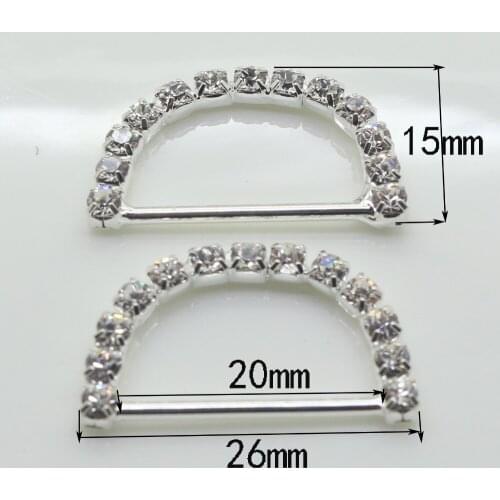 10Pcs 26*15mm shiny rhinestone buckles Wedding decoration Diamond buckle ribbon slider invitations Diy Accessories Free shipping