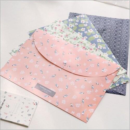 20pcs sweet wind crushed flower A4 press button pp file bag information bag