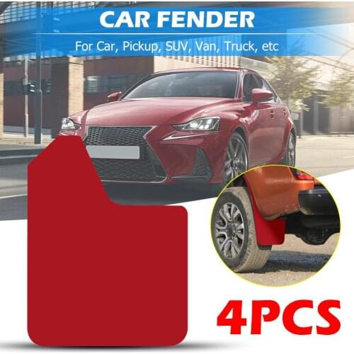 4pcs Red Splash Guard Mud Flaps Hot Selling Lightweight Universal Fender Mudguards Auto Replacement Parts for Car Pickup SUV