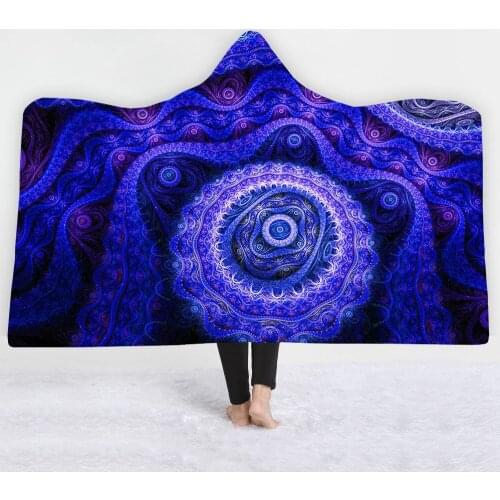 402 Printing Sherpa Throw Hooded Blanket Wearable Winter Warm Fleece Bedding Office Quilts Soft Adults Travel Hooded Blankets
