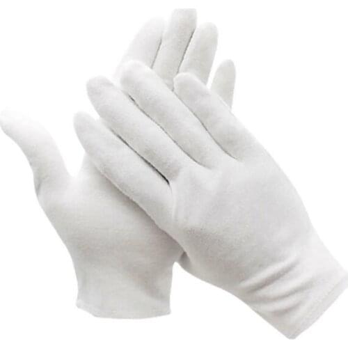 6Pair/Bag White Cotton Inspection Work Gloves Women Men Household Gloves Coin Jewelry Lightweight Gloves Serving/Waiters/drivers