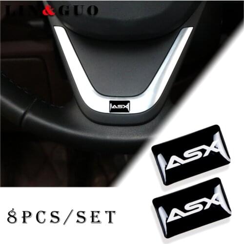 8pcs Car accessories New 3D Door handle decoration silicone Sticker case for mitsubishi asx lancer outlander pajero Car styling