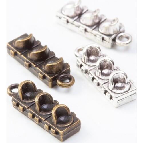 80pcs 20*7MM Silver color Traffic signal lights charms vintage bronze pendant for necklace bracelet earring diy jewelry making