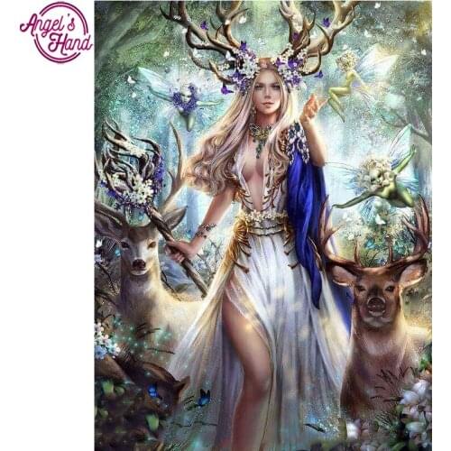 DIY diamond embroidery beauty&deer 5D Diamond painting Cross Stitch full square drill Rhinestone mosaic decoration