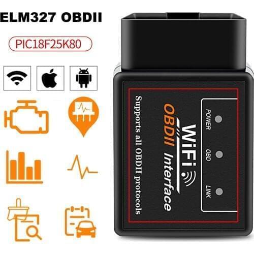PIC18F25K80 WIFI ELM327 V1.5 OBD2 Scanner For Mercedes Volkswagen Ford Honda Hyundai Skoda Fiat Car Diagnostic Tool Code Reader