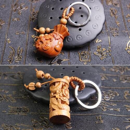 Car keychain bag purse rosewood pendant carved wood keychain car pendant