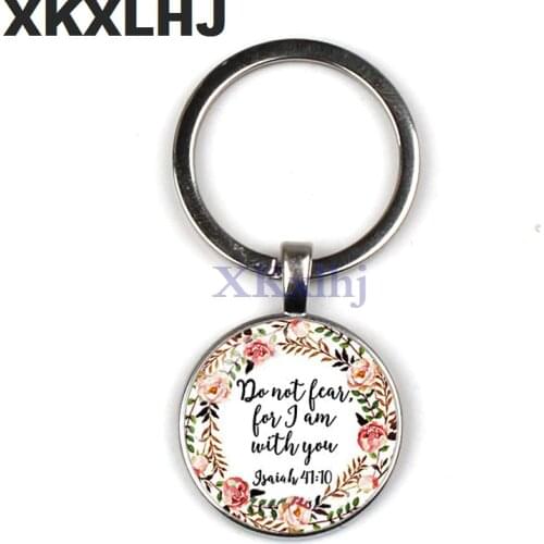 XKXLHJ 2018 Bible Verse Key Chains Be still And Know Quote Scripture Faith Jewelry Women Men Christian Gifts