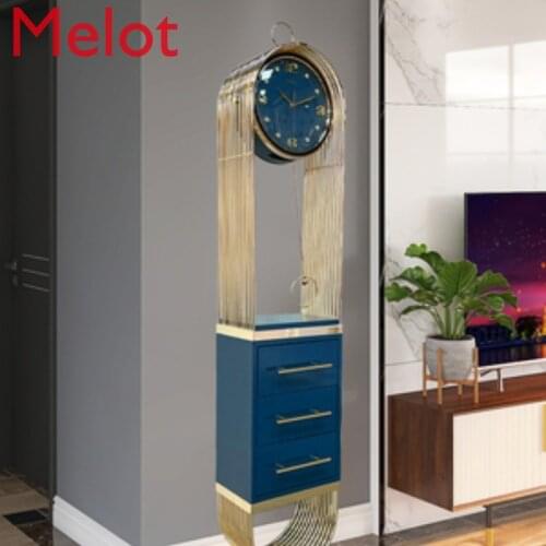 Grandfather Clock Sitting Room Clock Cabinet Light Luxury Standing Grandfather Clock Clock Household Storage Rack Drawer Type
