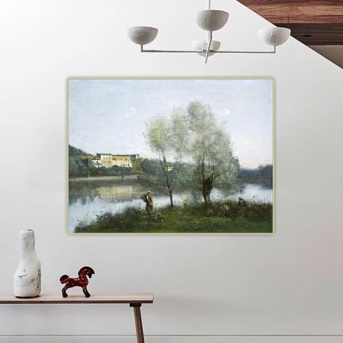 Citon Jean Baptiste Camille Corot《Ville d'Avray,1867》Canvas Art Oil Painting Artwork Poster Picture Wall Decor Home Decoration