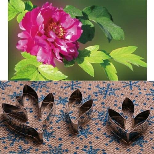 #D3 Flower Green Leaves Cutting Mold Fondant Stencil Cookie Cutter Cupcake Baking Mold Cake Decoration Tools