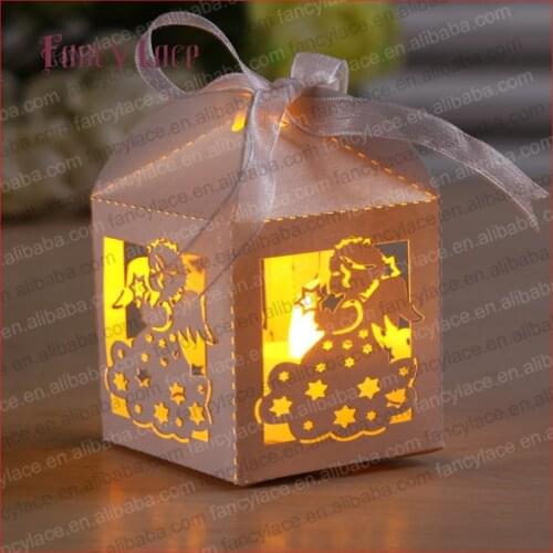 Hot Sale Creative Laser Cut Paper Gift Used Wedding Candle Box, Scented Candle Packing, Chocolate Boxes for Valentine Gift,50PCS