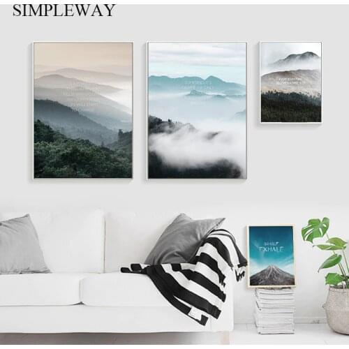 Mountains Forest Landscape Canvas Poster Nordic Decoration Wall Art Print Painting Decorative Picture Modern Living Room Decor