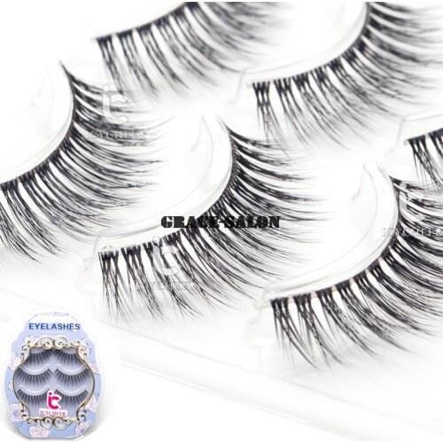 ICYCHEER Handmade 3Pair Natural Black 3D False Eyelashes Eye Lashes Makeup Extension Tool