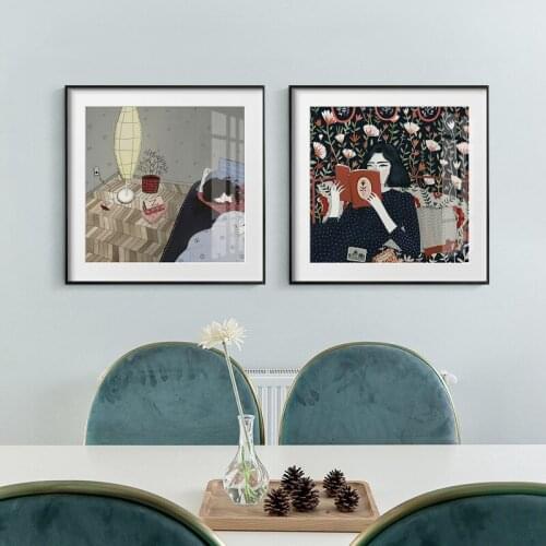 Small Fresh Modern Minimalist Decorative Paintings Girls Children Bedroom Murals Beautiful Nordic Porch Wall Painting Custom