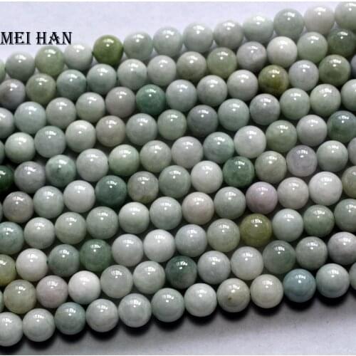 Meihan Freeshipping (1 strand) natural 8mm Burma Jade smooth round stones beads for jewelry making DIY