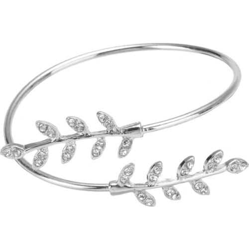 Fashion Personality Leaf Bracelet Cuff Opening Bracelets Bangle Arm Jewelry for Women Jewelry Gift Gold/Rose Gold Birthday Gifts