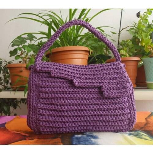 Mor Omuz Çanta Dokuma Çanta Kadınlar için El Yapımı