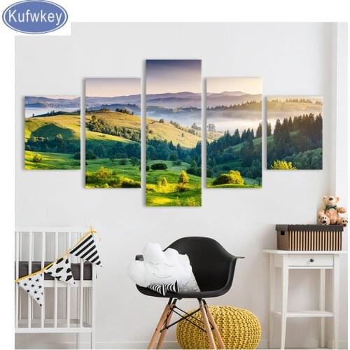 2019 New Full Square/Round drill 5D DIY Diamond Painting Trees 5pcs set Embroidery diamond Mosaic wall Decoration art