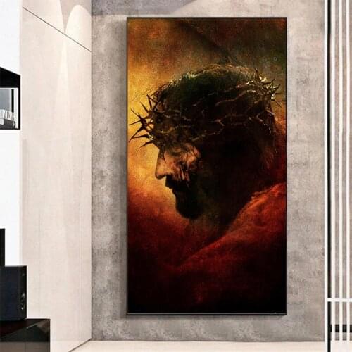Crown of Thorns Jesus Poster Home Decoration Printed Pictures Wall Christ Canvas Painting Picture for Living Room Home Artwork