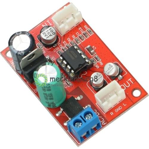 NE5532 Dynamic Microphone Stereo Preamp Amplifier Board + Signal Shielding Wires