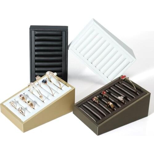 New 2019 Elastic PU Leather Bangle Ring Tray Jewelry Display Tray Jewelry Display Stand Bangle Insert Tray/Box