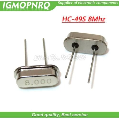 100pcs/lot 8MHZ Oscillator HC49S 8M Crystal HC49 DIP Passive crystal New Original Free Shipping