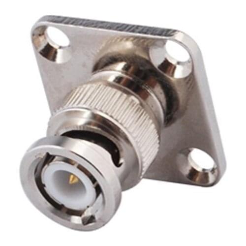 BNC male 4 Hole Panel Mount Plug Male With Solder Cup, Wide Flange RF Connector BNC Male PCB Solder Adapter